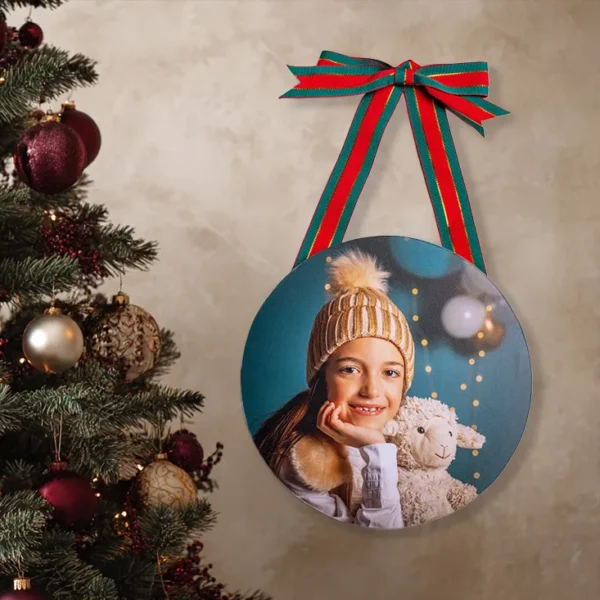 DM redondo con lazo navidad